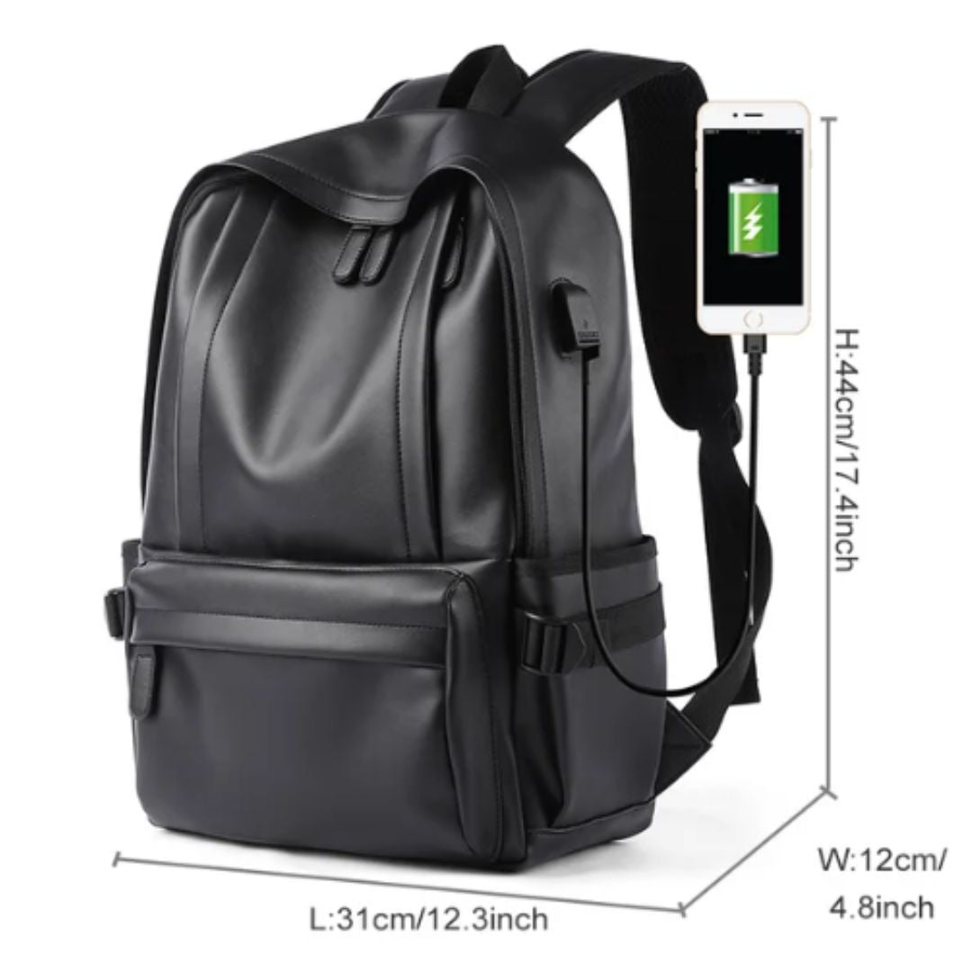 Mochila Inteligente de Couro Digital Tech™
