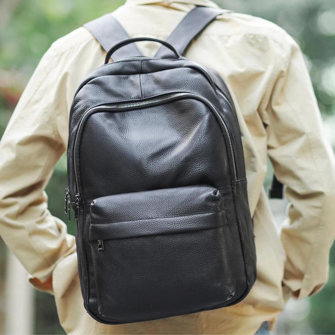 Mochila de Couro Casual Men Black™