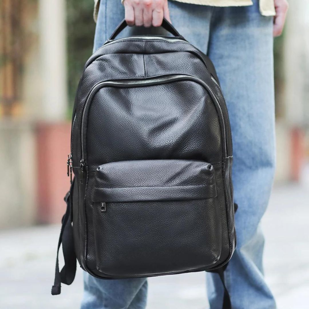 Mochila de Couro Casual Men Black™