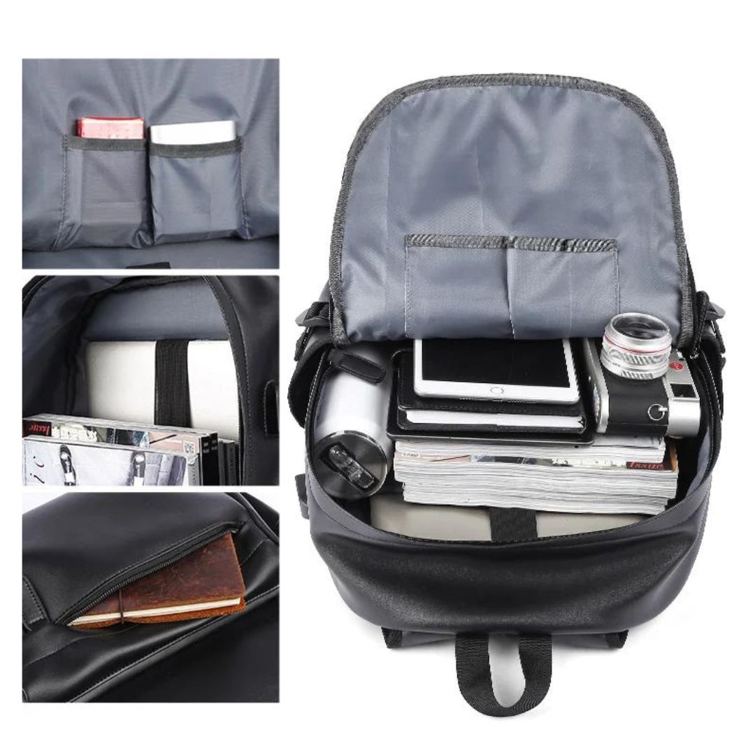 Mochila de Couro Casual Men Black™