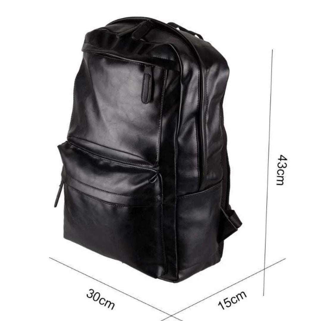 Mochila de Couro Casual Old Black™
