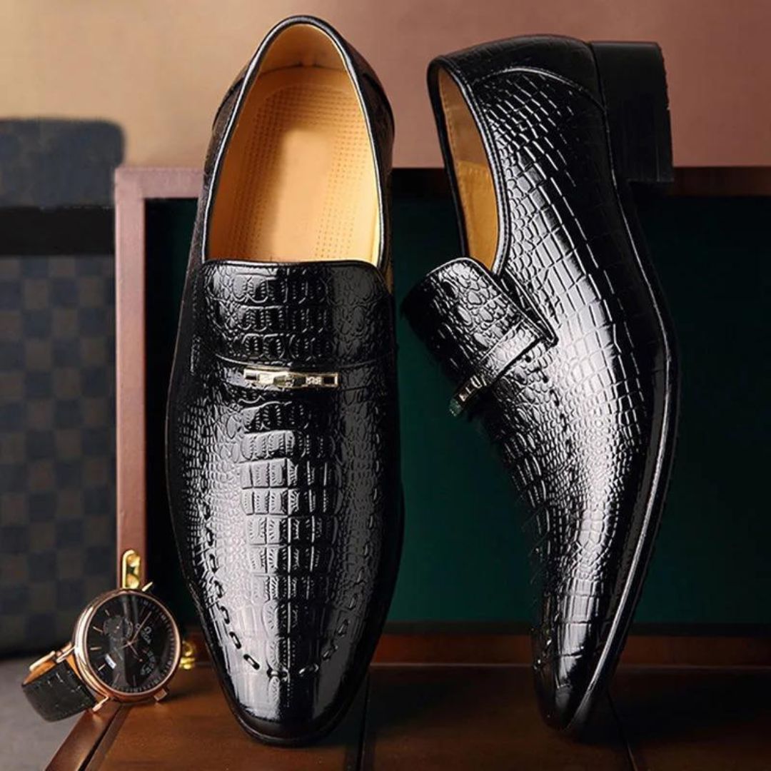 Sapato de Couro Crocodile Premium™