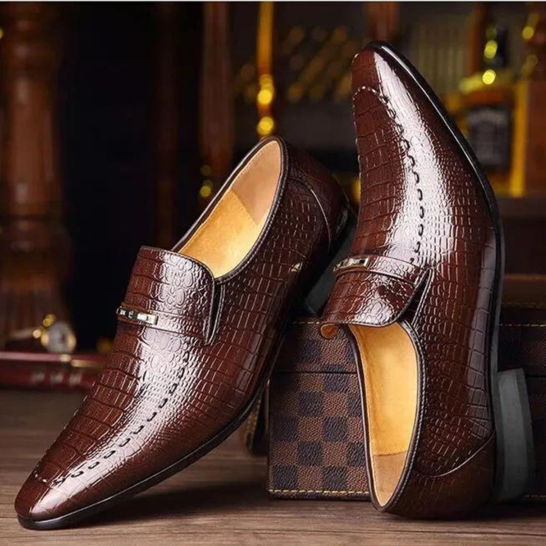 Sapato de Couro Crocodile Premium™