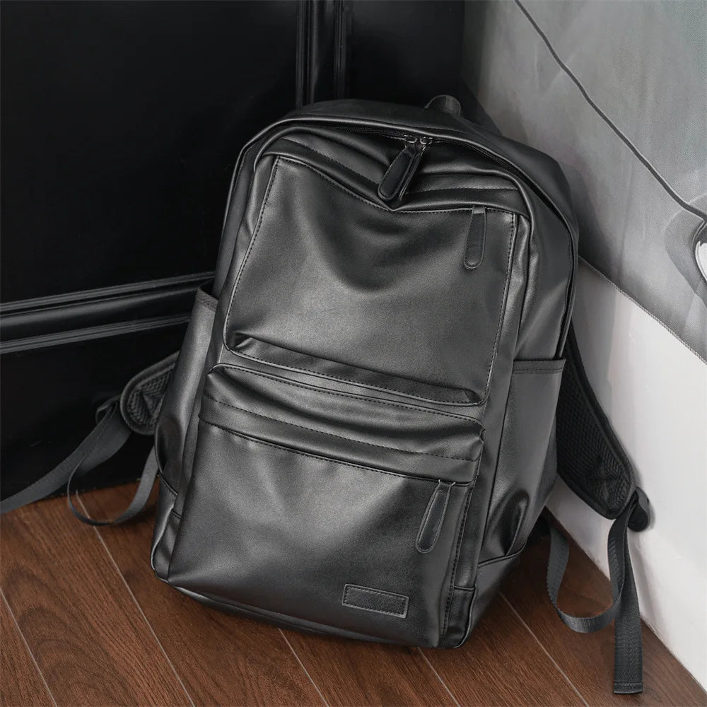Mochila de Couro Casual Old Black™