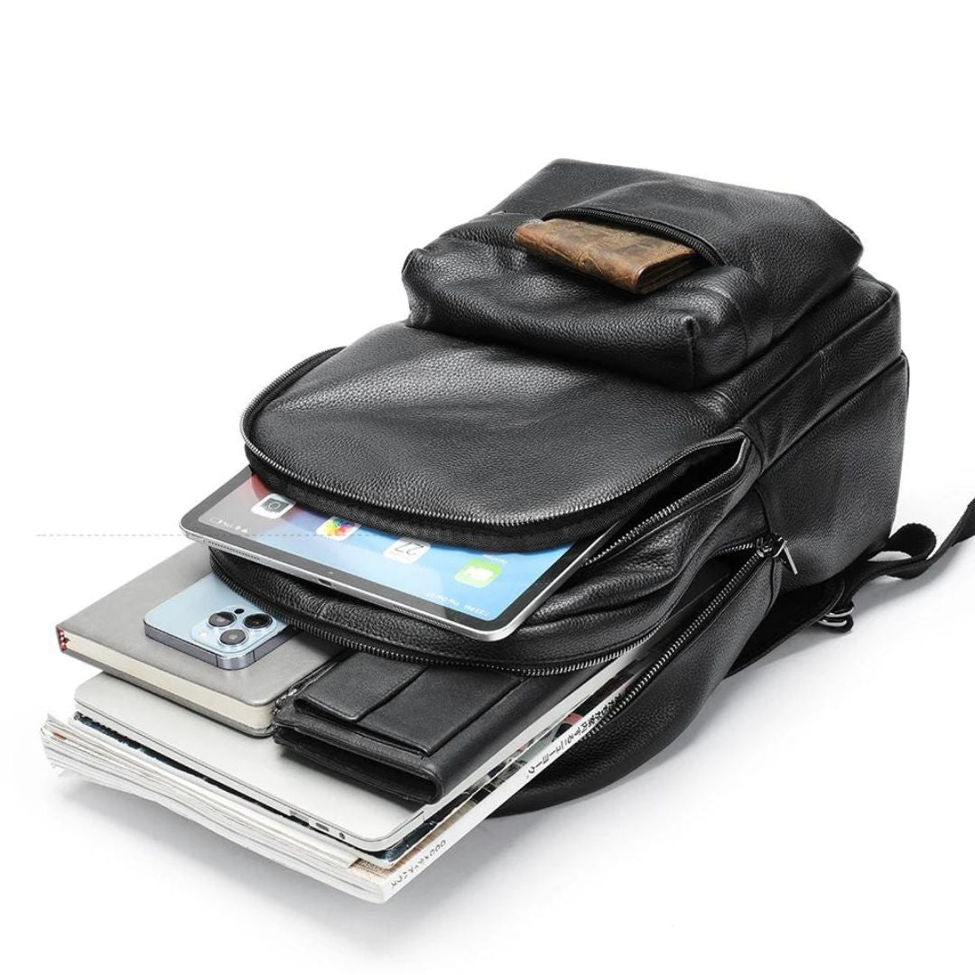 Mochila de Couro Casual Men Black™