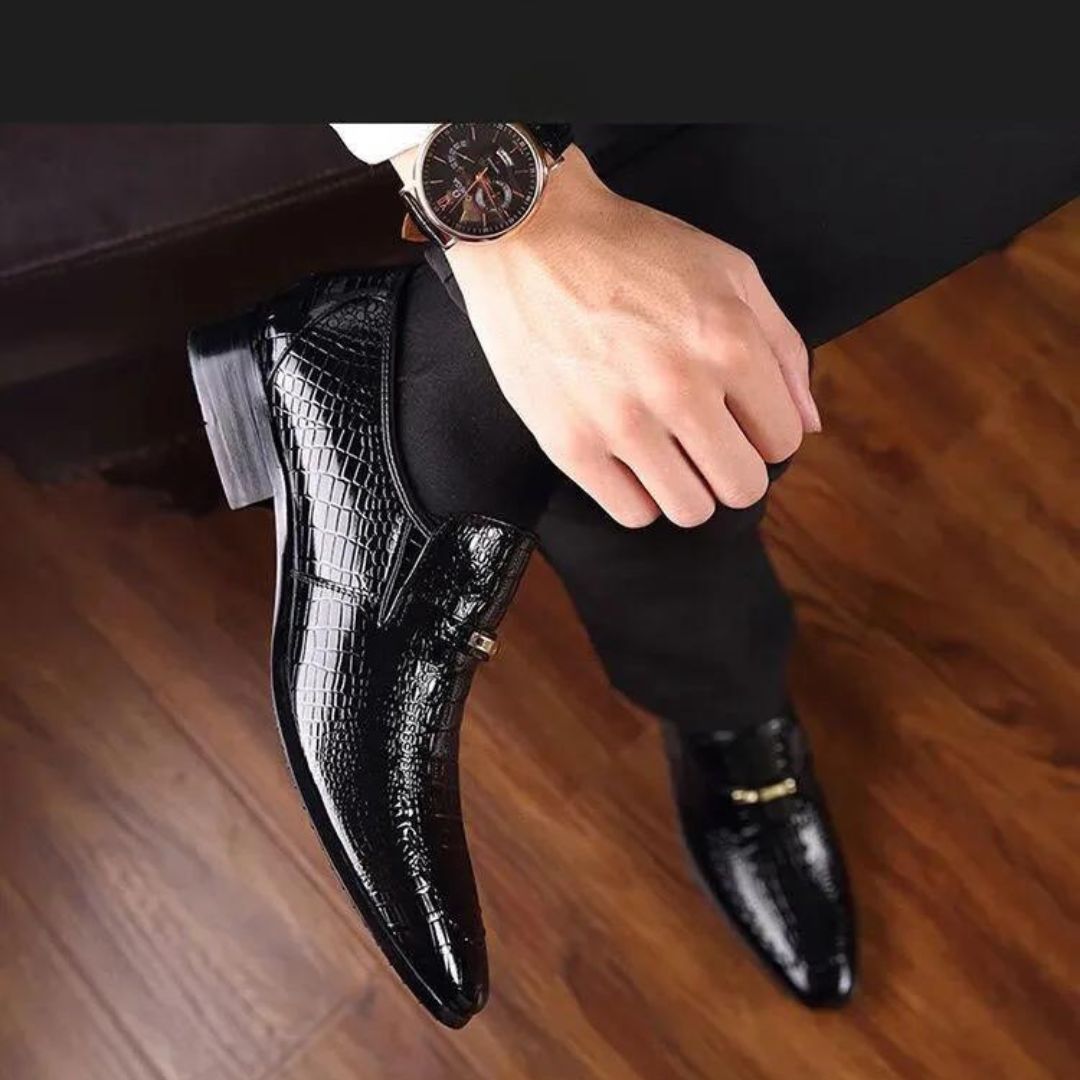 Sapato de Couro Crocodile Premium™