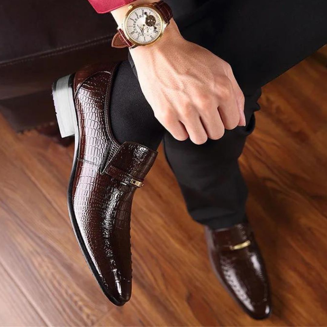 Sapato de Couro Crocodile Premium™
